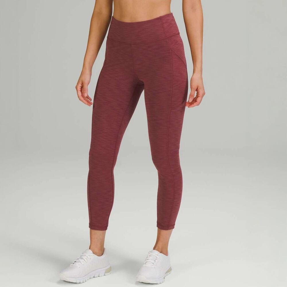 LIke New Lululemon Invigorate HR Leggings Heather Mulled Wine Sz 20 - Picture 2 of 12